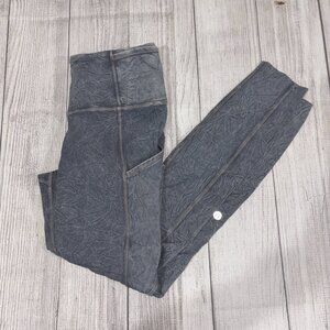 Lululemon Ice Wash Asphalt Grey Fast & Free Legging 25" Size 6